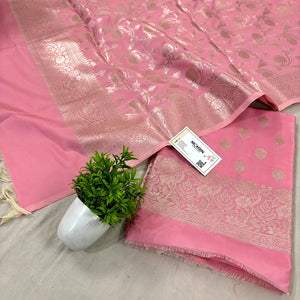 Rose Pink Kiyari Satin Silk Banarasi Suit
