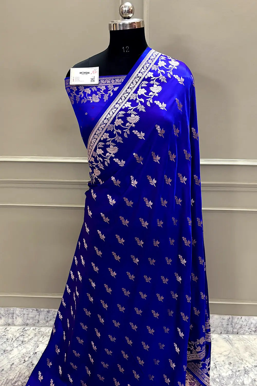 Royal Blue Auda Tejo Katan Silk Banarasi Saree