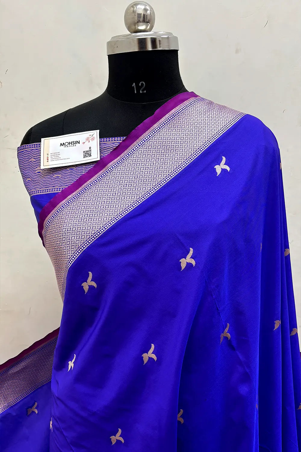 Royal Blue Ghat Katan Silk Banarasi Saree