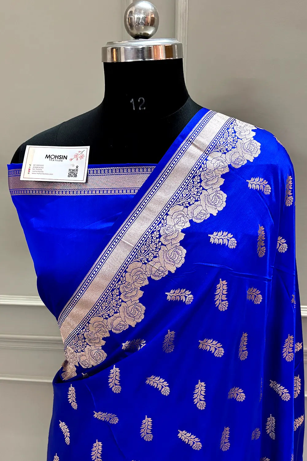 Royal Blue Kanak Buti Katan Silk Banarasi Saree