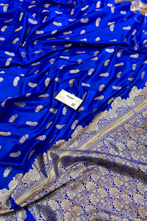 Royal Blue Kanak Buti Katan Silk Banarasi Saree