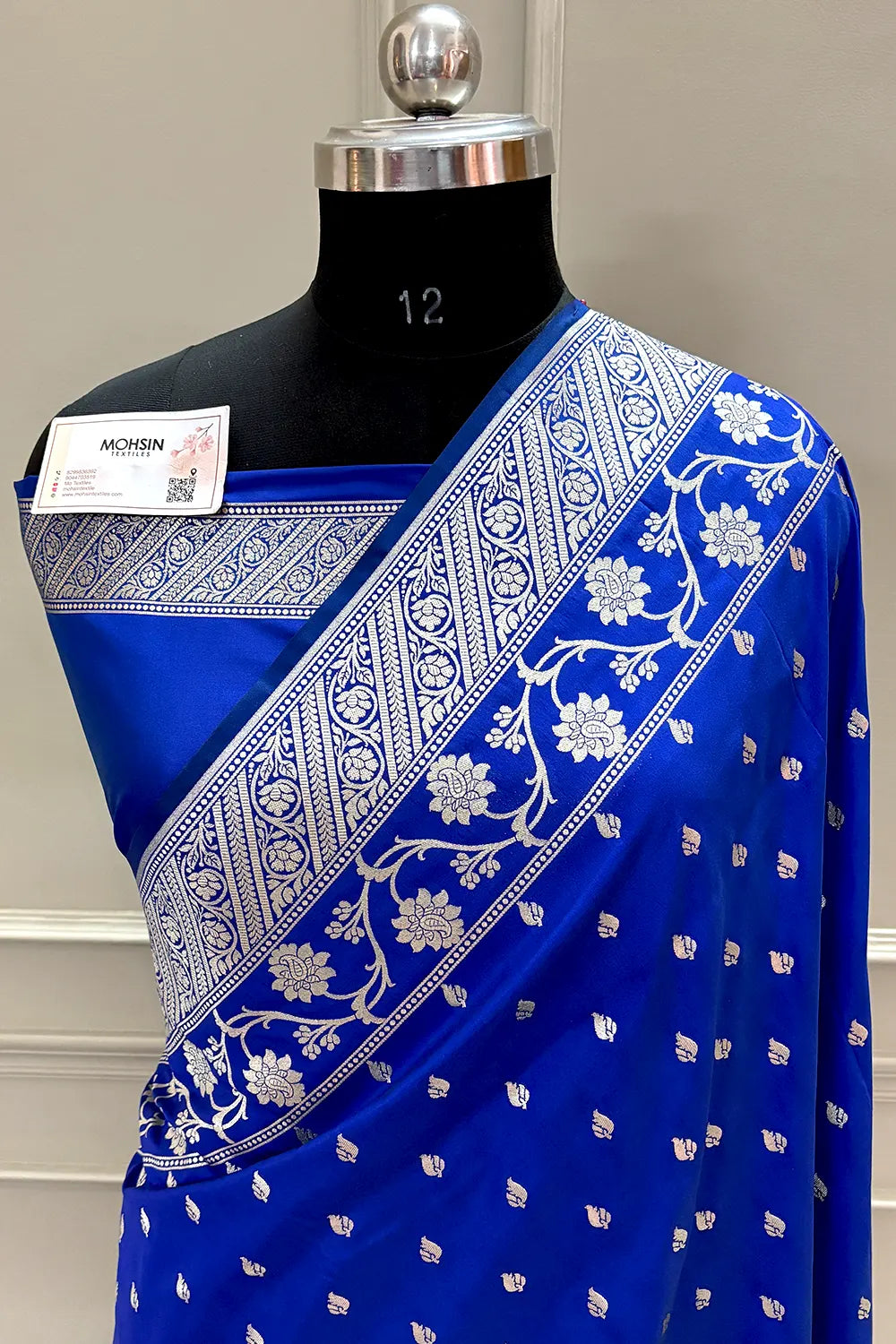 Royal Blue Mahinki Buti Katan Silk Banarasi Saree
