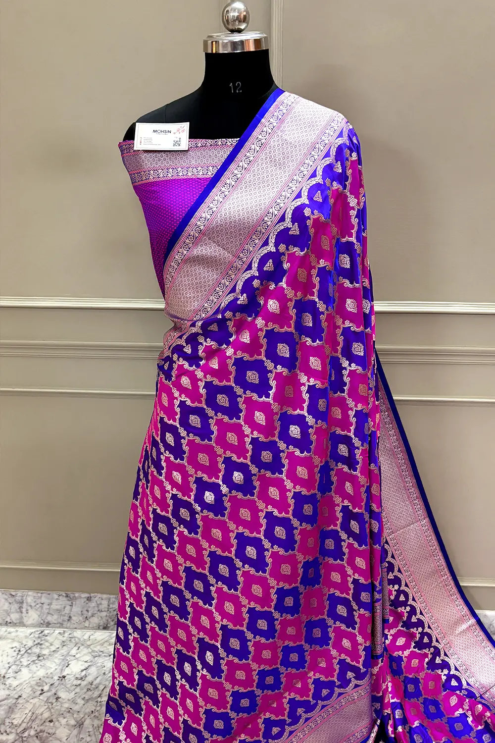 Royal Blue Rangkaat Zari Katan Silk Banarasi Saree
