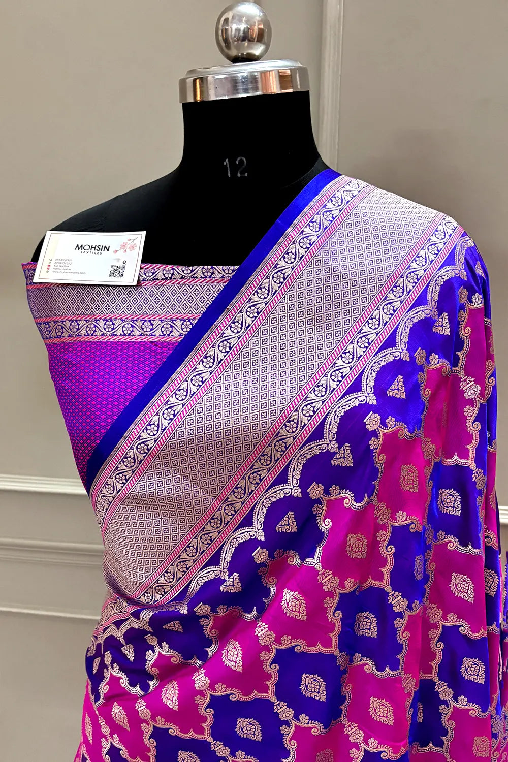 Royal Blue Rangkaat Zari Katan Silk Banarasi Saree