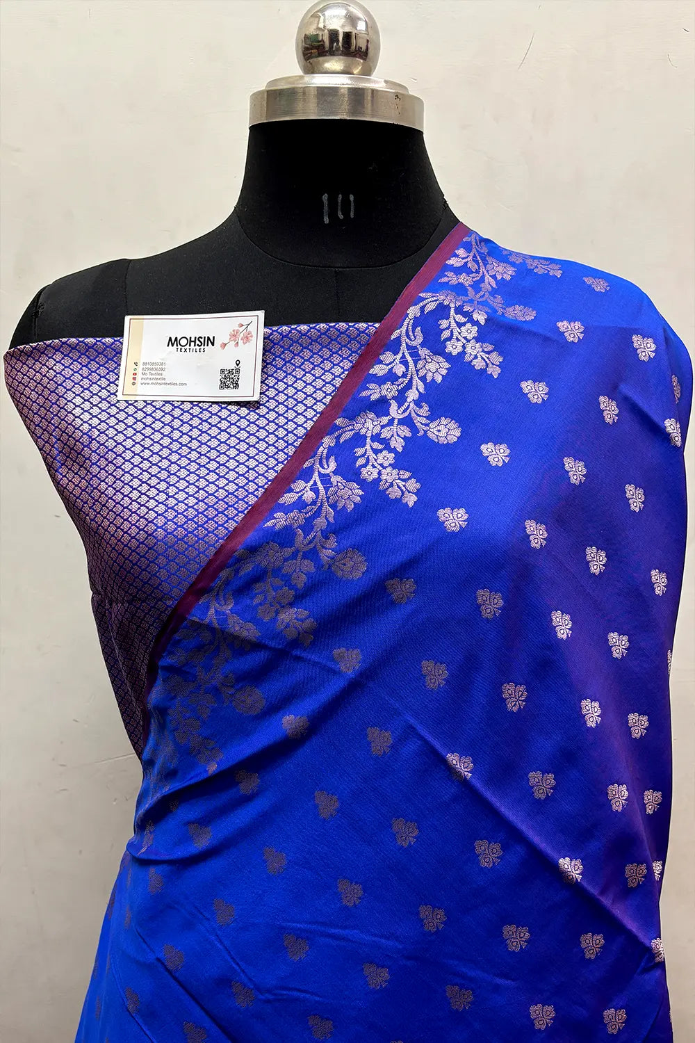 Royal Blue Semi Katan Silk Banarasi Saree