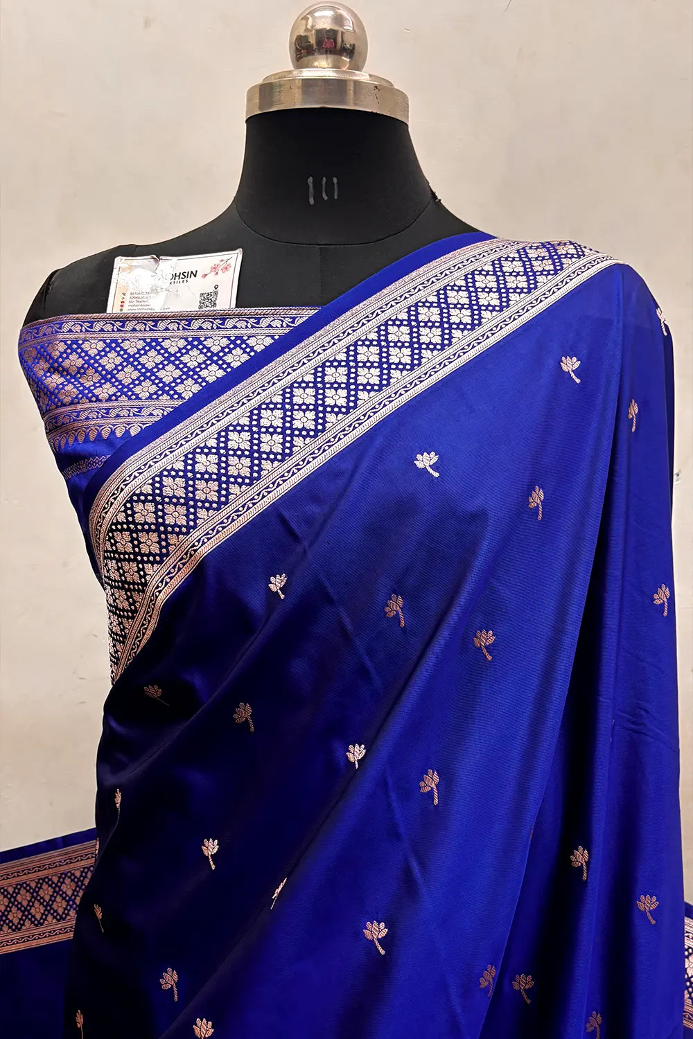 Royal Blue Vice City Beach Katan Silk Banarasi Saree