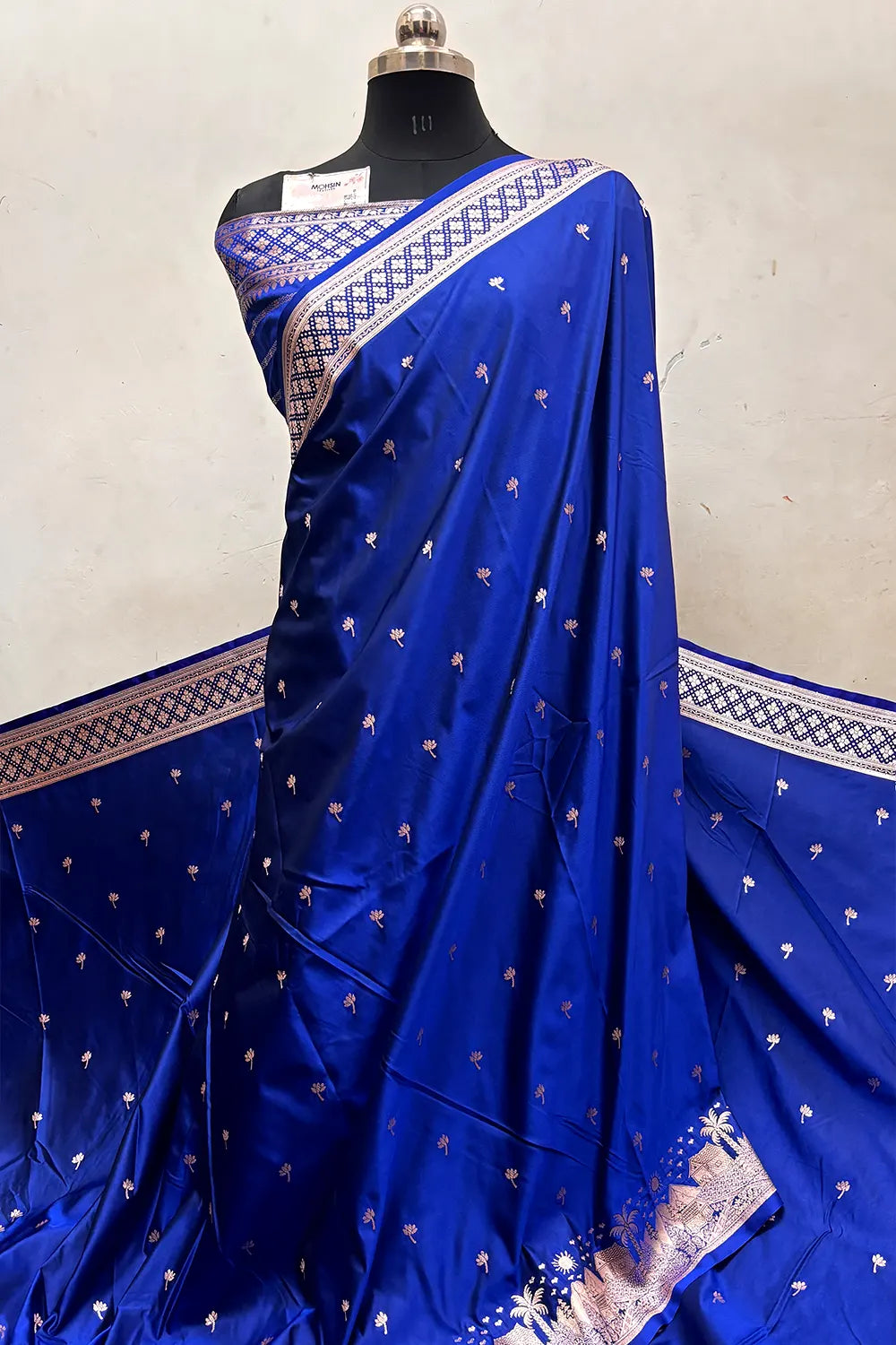 Royal Blue Vice City Beach Katan Silk Banarasi Saree