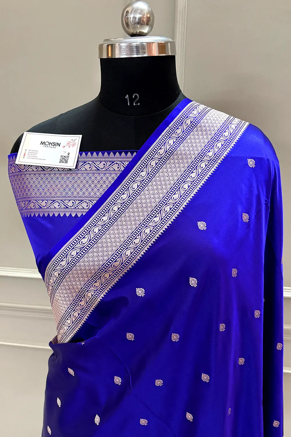 Royal Blue Wazir Buti Katan Silk Banarasi Saree