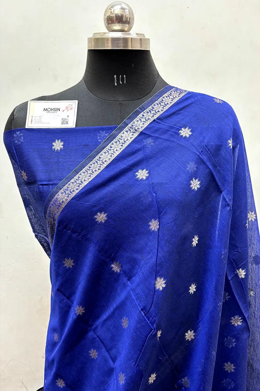 Navy Blue Zari Banarasi Silk Saree