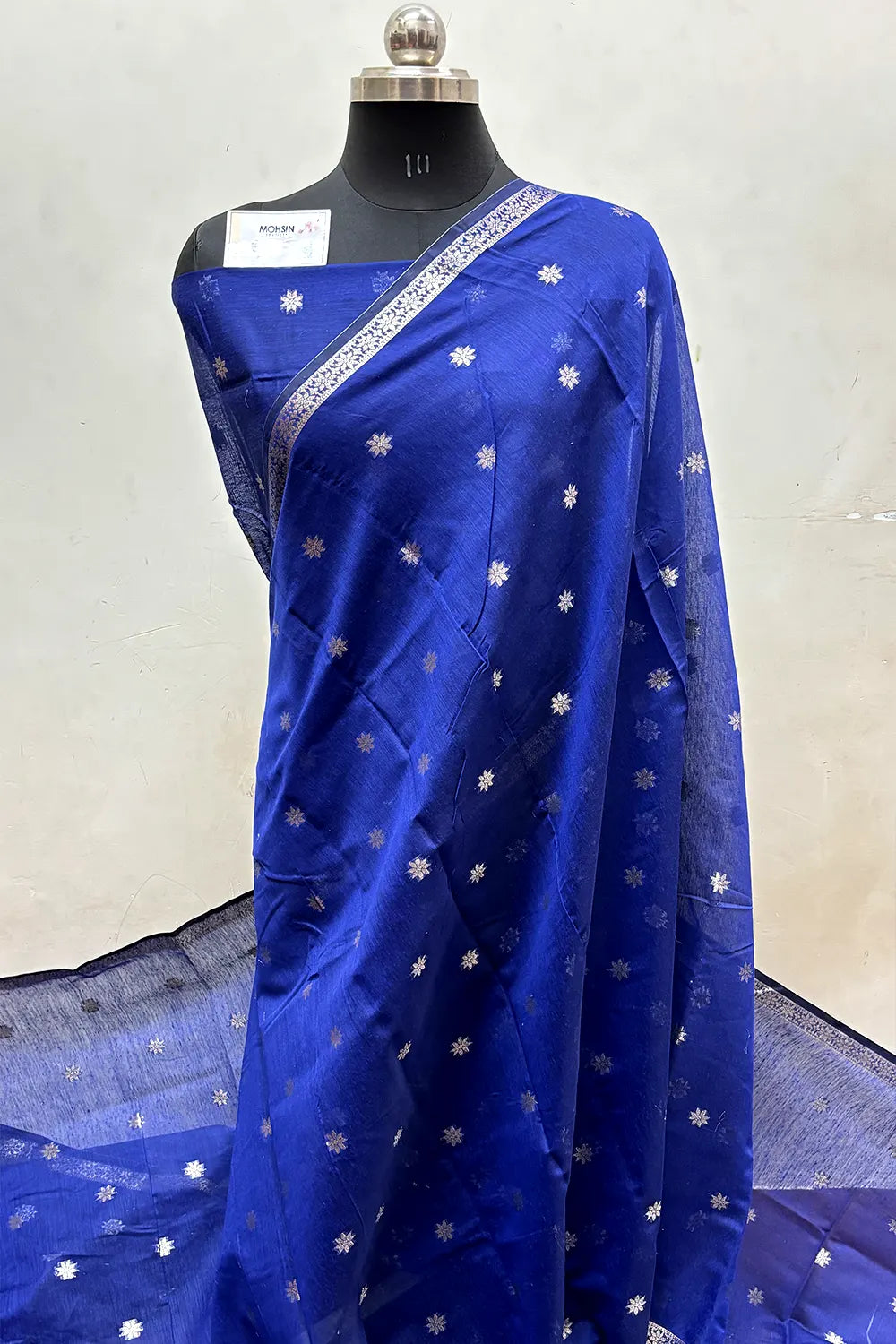 Navy Blue Zari Banarasi Silk Saree