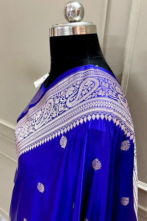 Royal Blue Zari Katan Silk Banarasi Saree