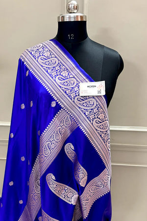 Royal Blue Zari Katan Silk Banarasi Saree
