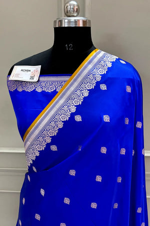 Royal Blue Zari Katan Silk Banarasi Saree