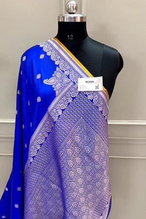 Royal Blue Zari Katan Silk Banarasi Saree