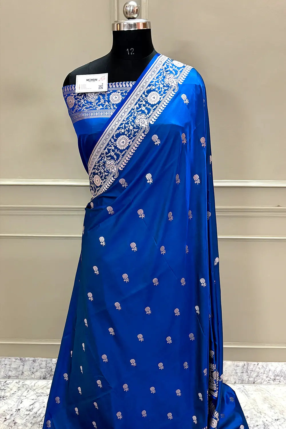 Royal Blue Zari Katan Silk Banarasi Saree