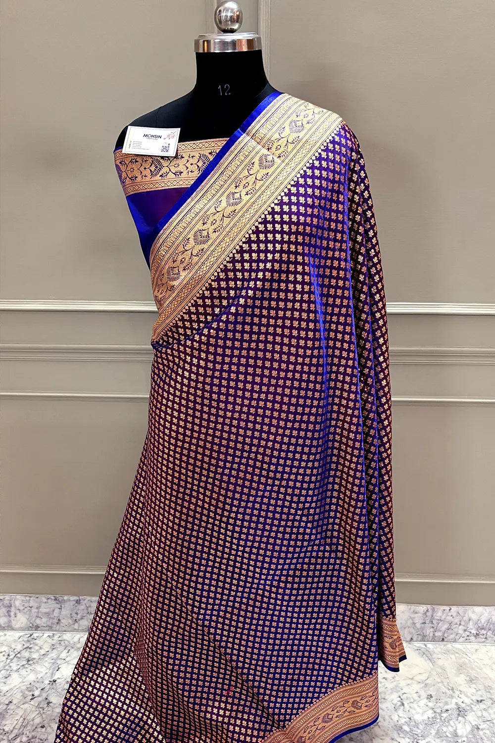 Royal Blue Zari Katan Silk Banarasi Saree
