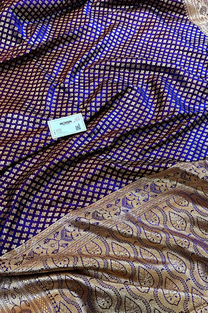 Royal Blue Zari Katan Silk Banarasi Saree