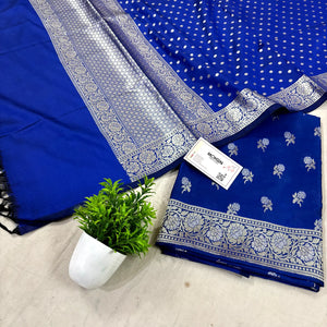 Royal Blue Zari Katan Silk Banarasi Suit