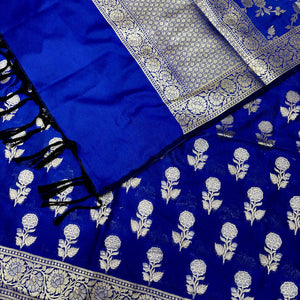 Royal Blue Zari Katan Silk Banarasi Suit