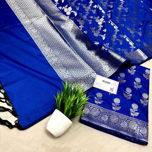 Royal Blue Zari Katan Silk Banarasi Suit