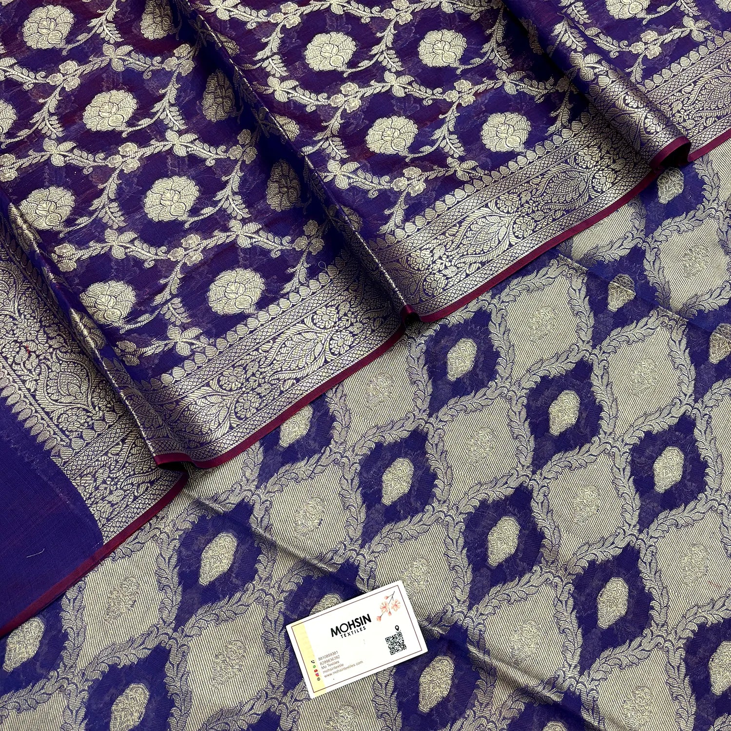 Royal Blue Zari Banarasi Silk Suit