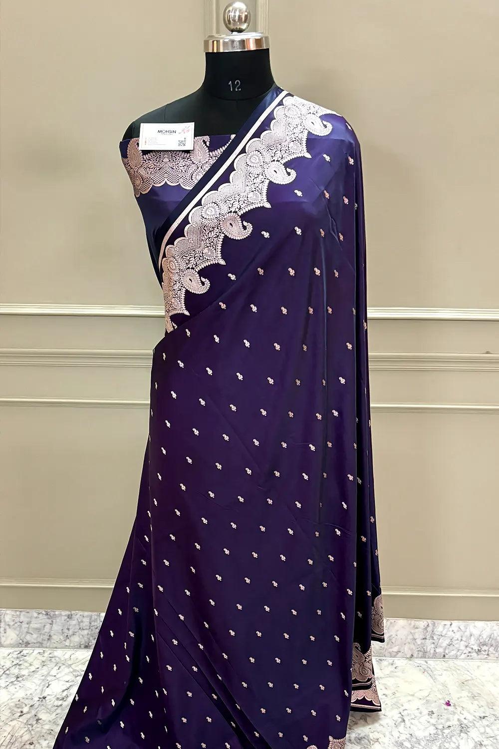 Royal Purple Deepak Buti Katan Silk Banarasi Saree