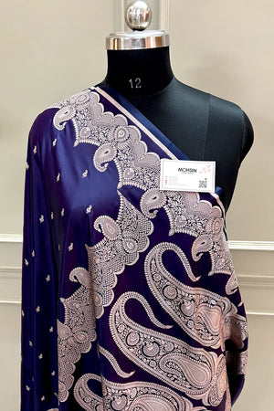 Royal Purple Deepak Buti Katan Silk Banarasi Saree