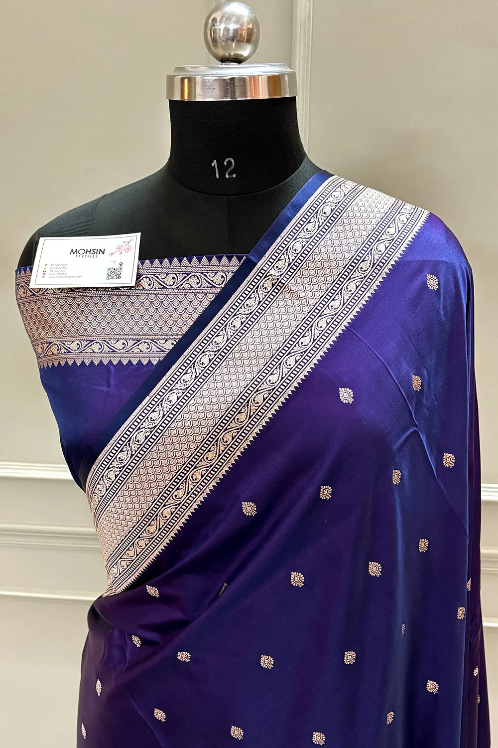 Royal Purple Wazir Buti Katan Silk Banarasi Saree