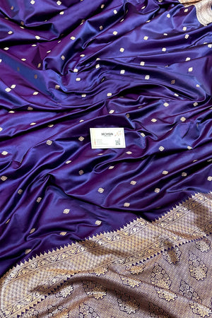 Royal Purple Wazir Buti Katan Silk Banarasi Saree
