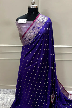 Royal Purple Zari Banarasi Silk Saree
