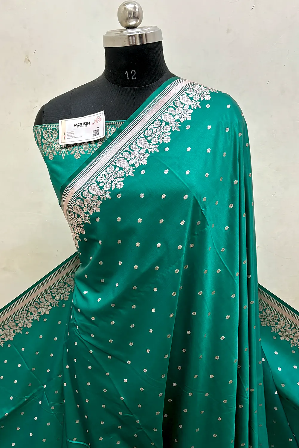 Sea Green Hawahawai Buti Katan Silk Banarasi Saree