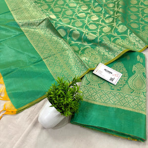 Sea Green Kalgha Lau Banarasi Silk Suit