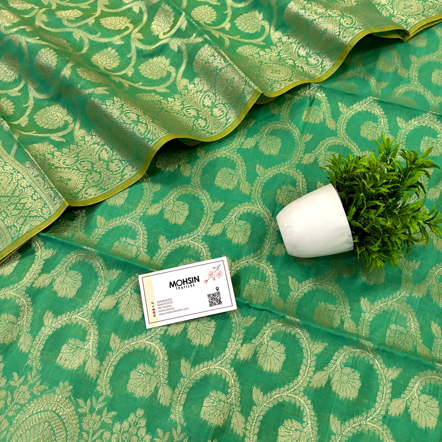 Sea Green Persian Jaal Banarasi Silk Suit