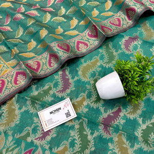 Sea Green Resham Banarasi Silk Suit