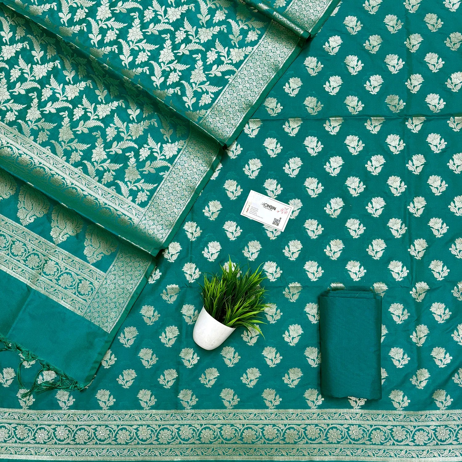 Sea Green Shringar Katan Silk Banarasi Suit