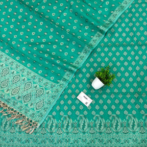 Sea Green Surahi Tree Cotton Silk Banarasi Suit