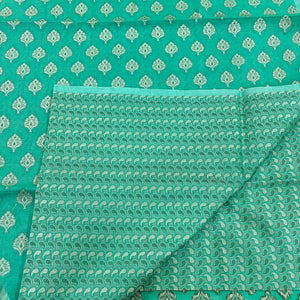 Sea Green Surahi Tree Cotton Silk Banarasi Suit