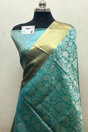 Sea Green Tissue Silk Banarasi Saree
