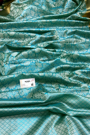 Sea Green Tissue Silk Banarasi Saree