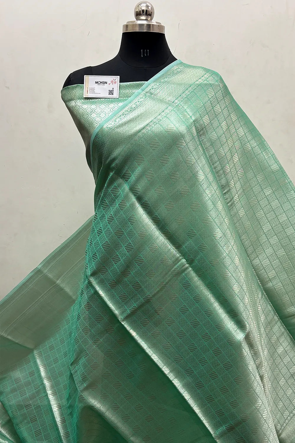 Sea Green Tissue Silk Banarasi Saree
