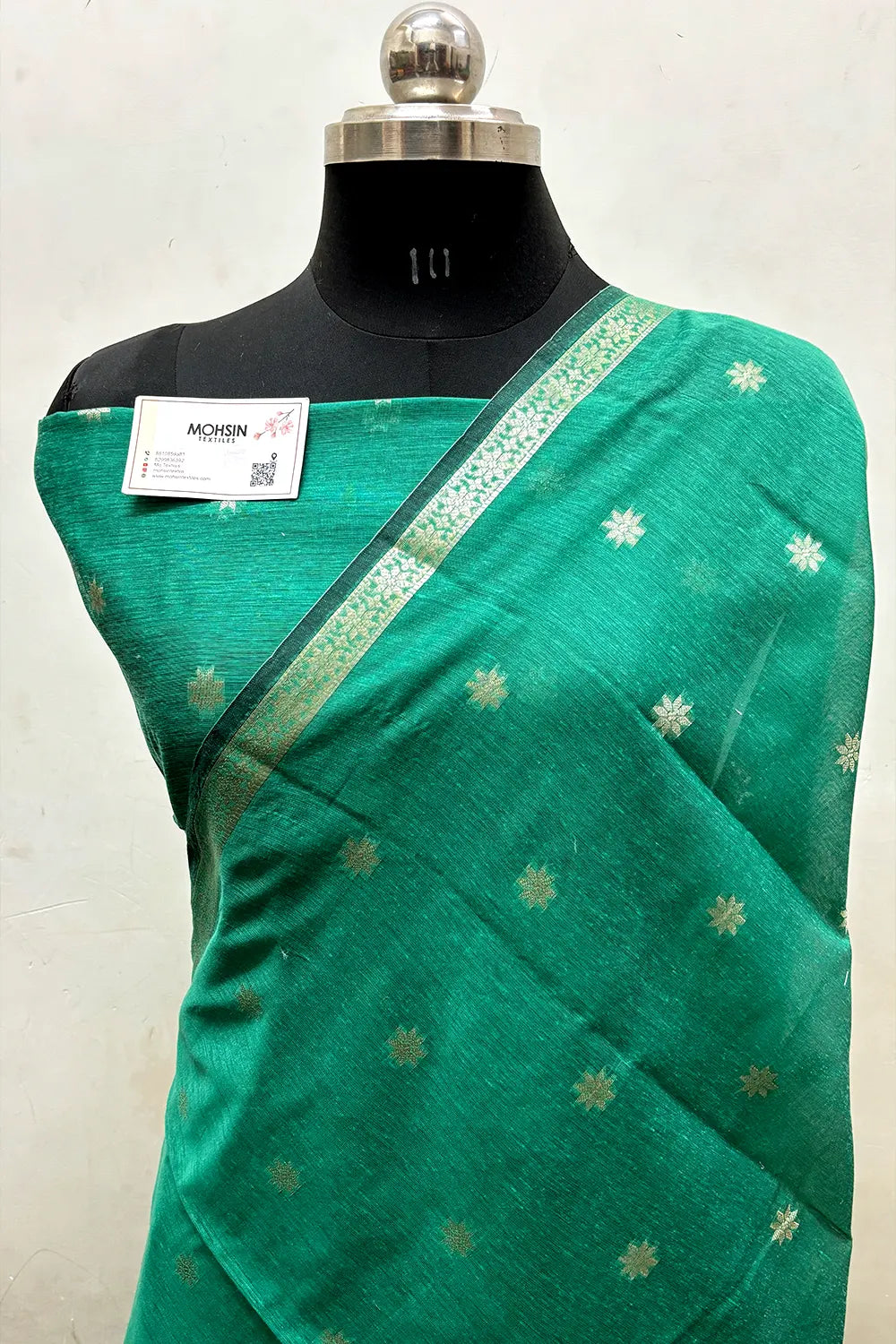 Sea Green Zari Banarasi Silk Saree