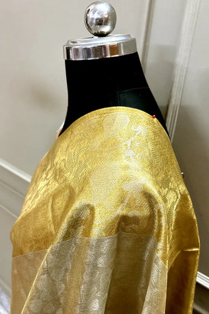 Silver and Gold Tissue Silk Banarasi Saree