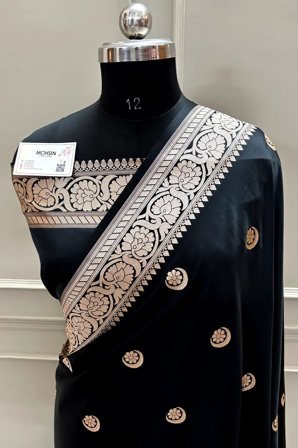 Sonakshi Sinha Black Katan Mashru Silk Banarasi Saree