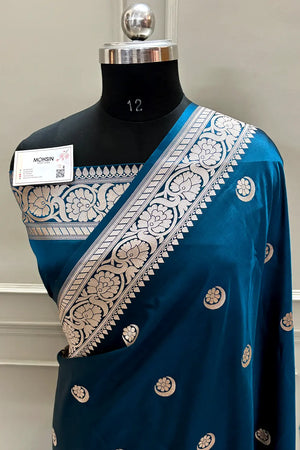 Sonakshi Sinha Kai Teal Katan Mashru Silk Banarasi Saree