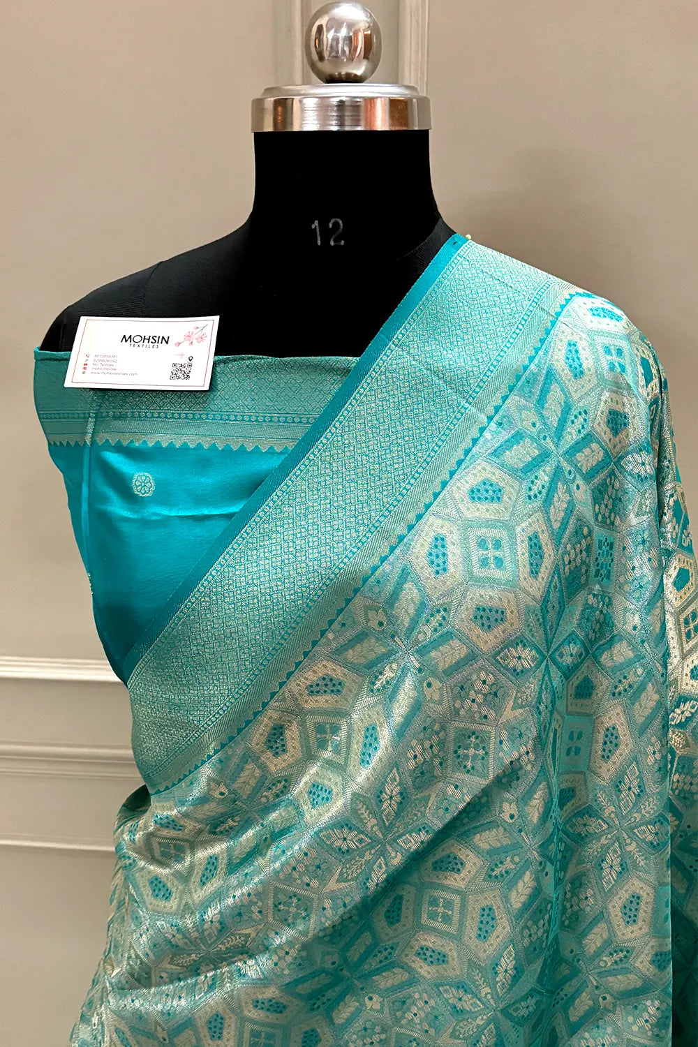 Teal Banarasi Silk Saree