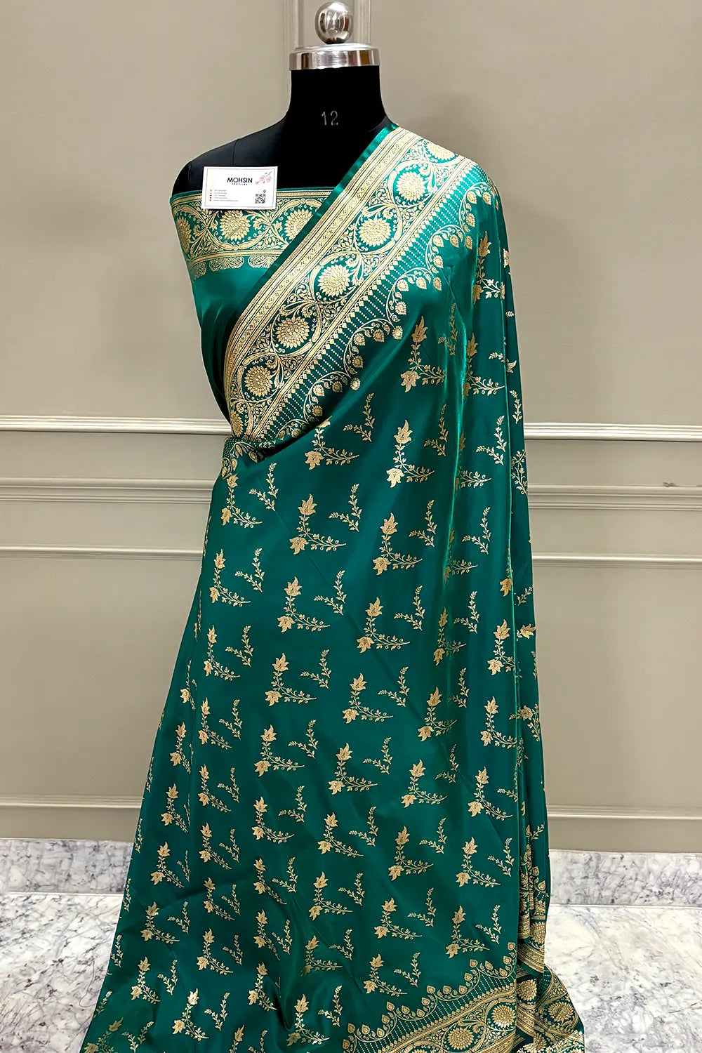 Teal Floranza Katan Silk Banarasi Saree