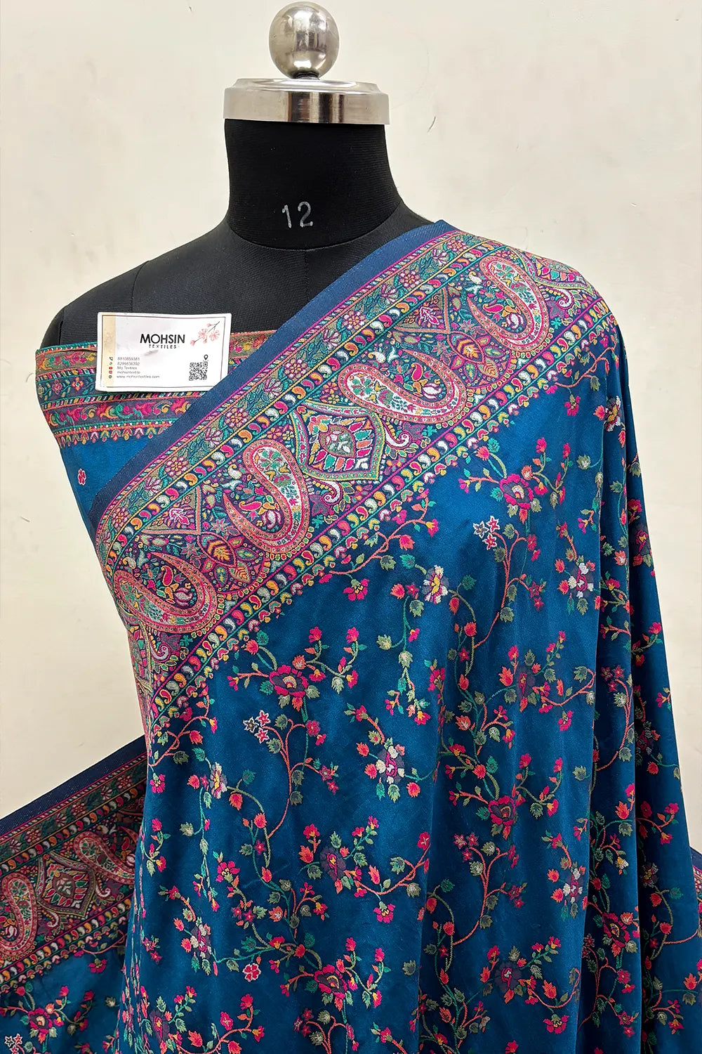 Teal Pashmina Silk Banarasi Saree