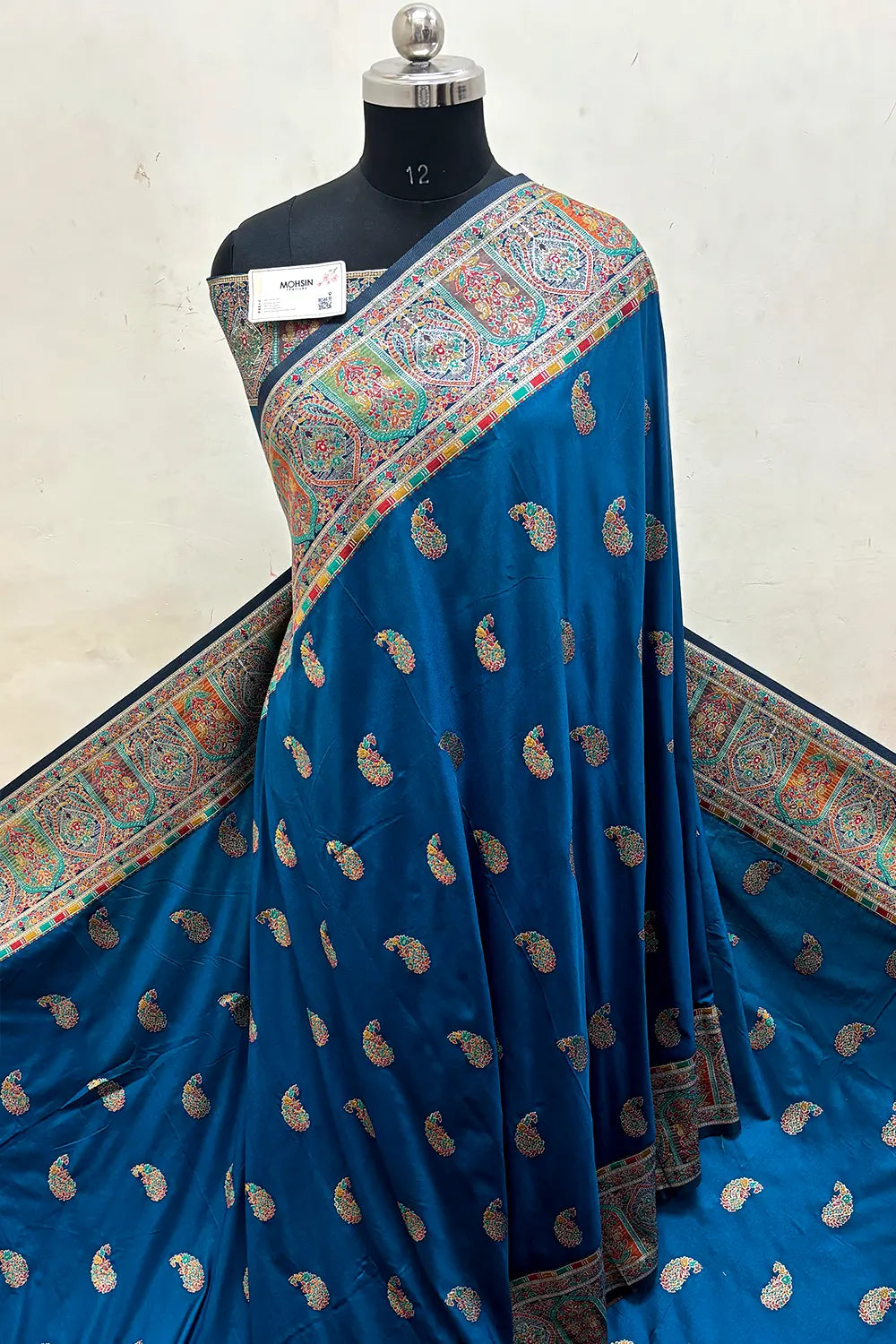 Teal Pashmina Silk Banarasi Saree