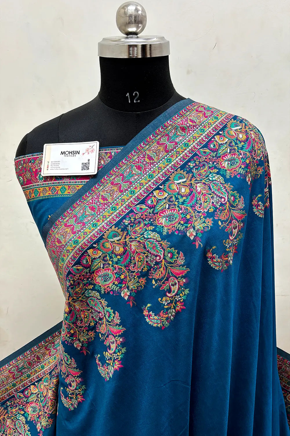 Teal Pashmina Silk Banarasi Saree