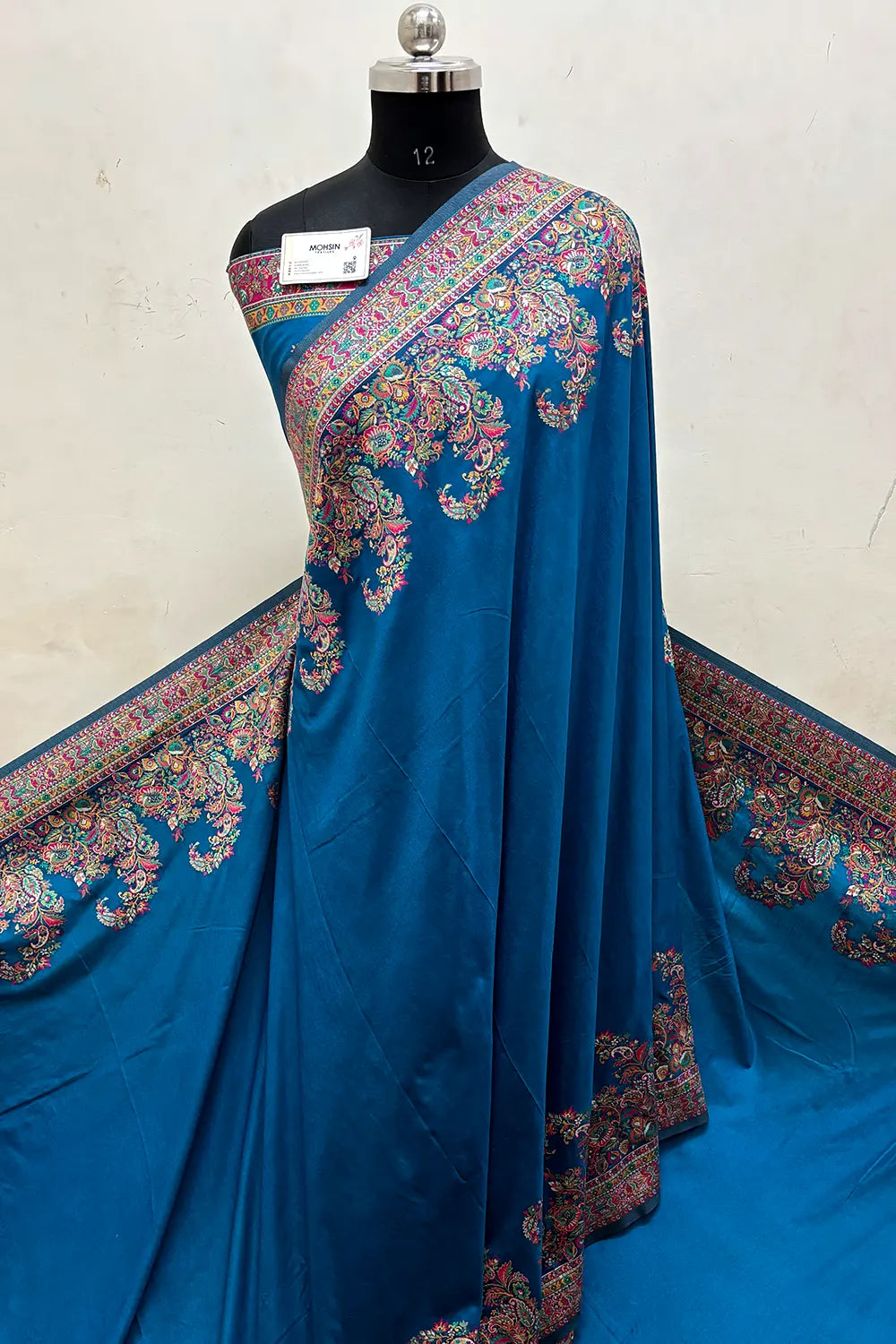 Teal Pashmina Silk Banarasi Saree